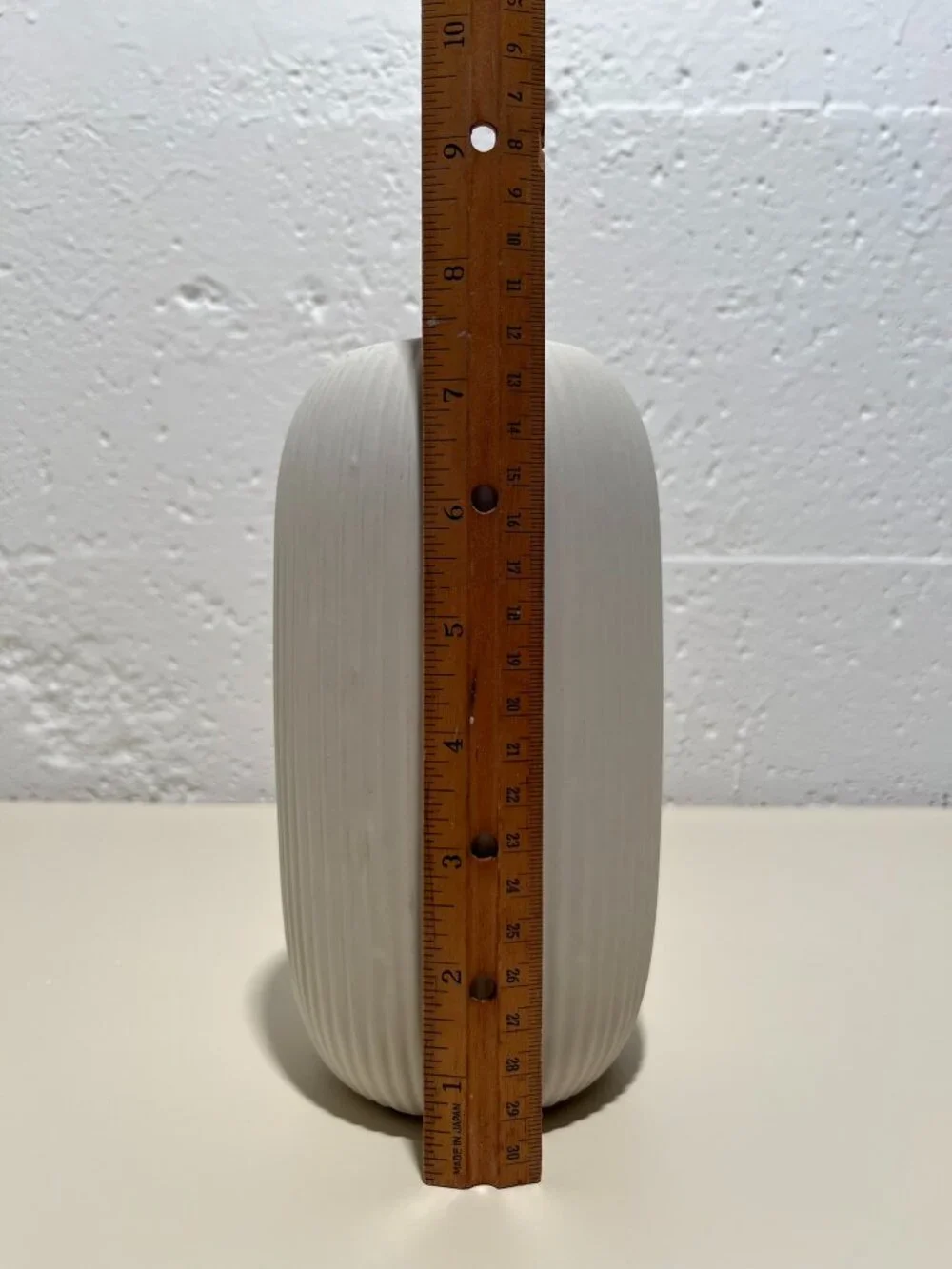 Medium White Textured Stoneware Vase